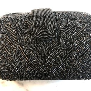 Black sequined clutch